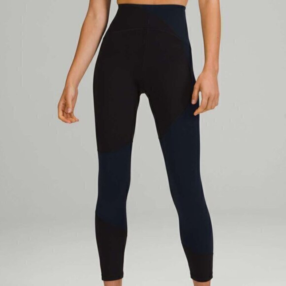 lululemon athletica Women's Nulu Colour Block High Rise Leggings 25" - Size 12